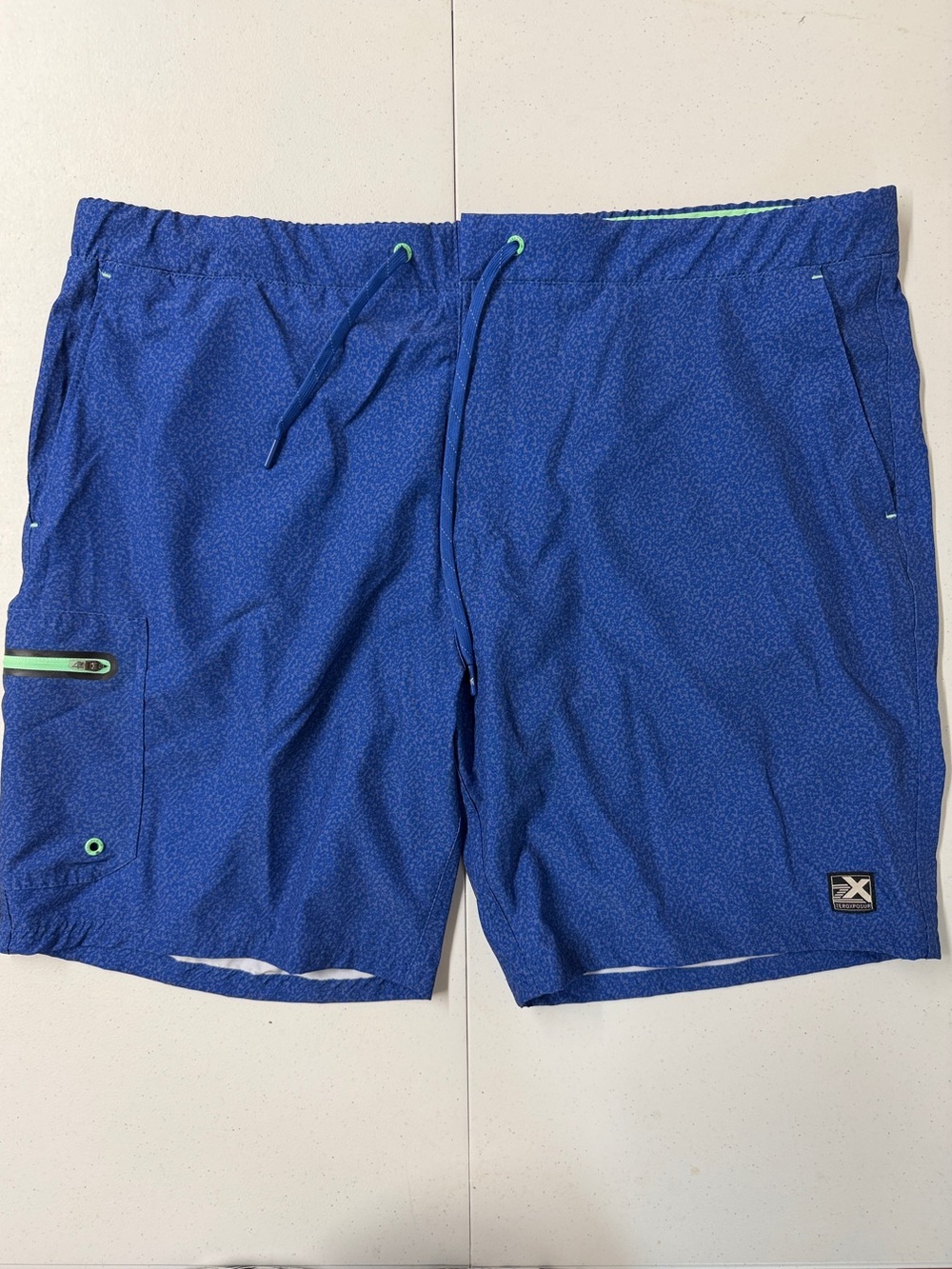 ZeroXposur Blue Men's Swim Trunks with Lime Accent